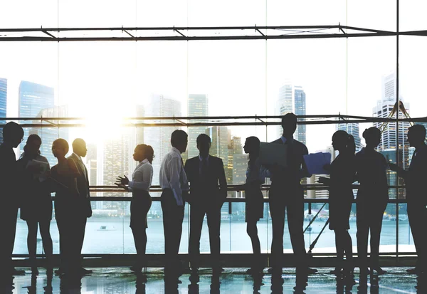 Business workers silhouettes — Stock Photo, Image