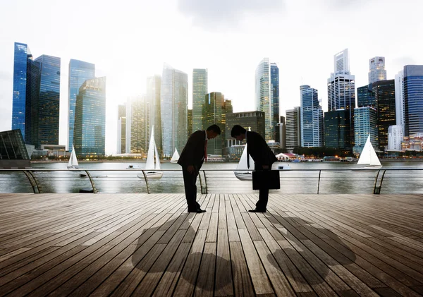 Business workers silhouettes — Stock Photo, Image