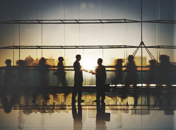 Silhouettes of Business People — Stock Photo, Image