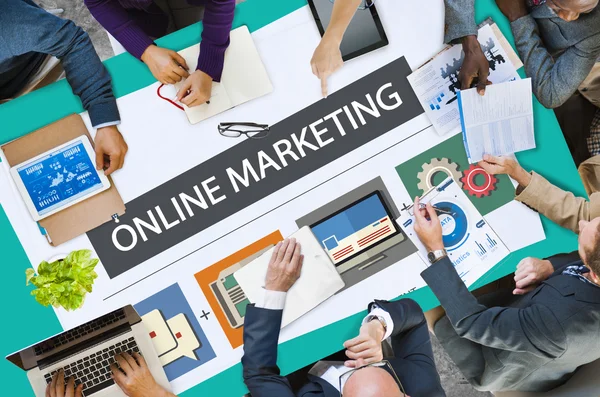 Conceito de Estratégia de Marketing Online — Fotografia de Stock