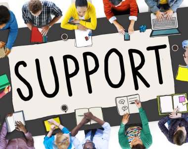 Destek ekip çalışması tavsiye yardım kavramı