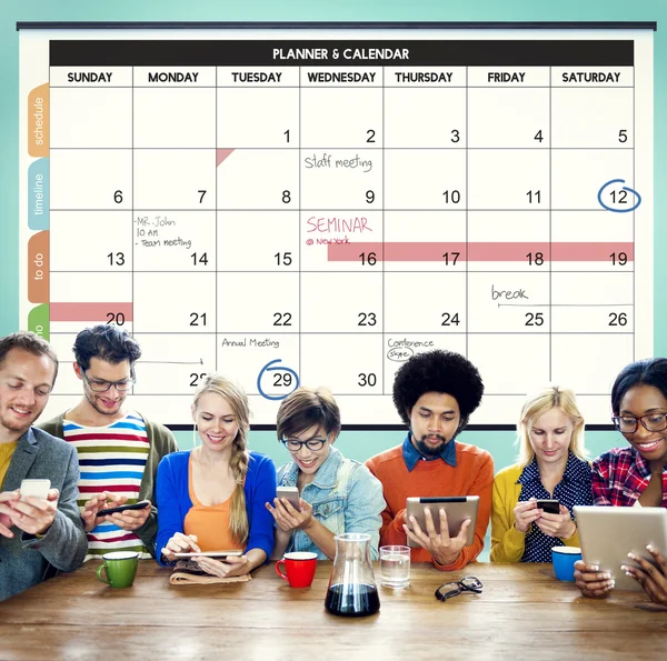 Calendário Planner Organização Gestão — Fotografia de Stock