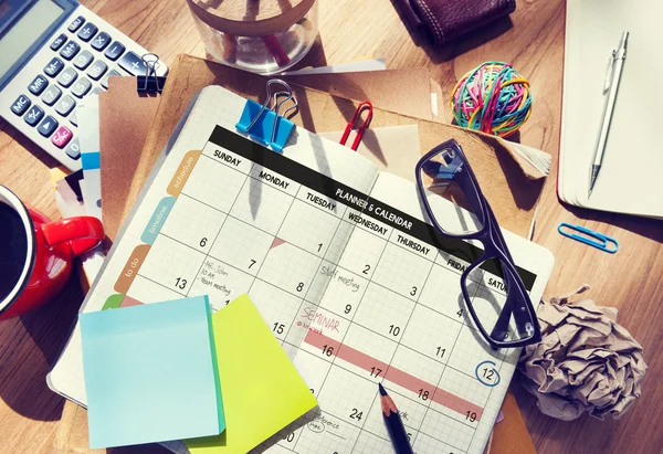 Calendário Planner Organização Gestão — Fotografia de Stock