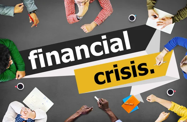 Personas y palabras crisis financiera — Foto de Stock