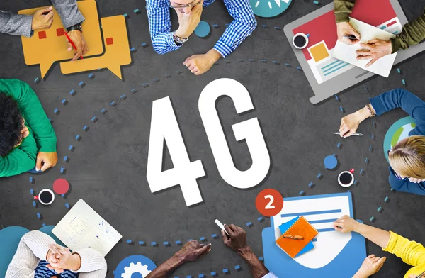 4g telekomünikasyon bağlantı ağ kavramı — Stok fotoğraf