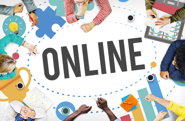 Connettere la rete online Concetto Internet comunitario — Foto Stock