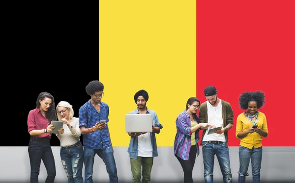 België vlag land — Stockfoto