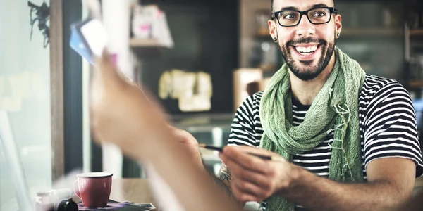 Werkende vrouw en man — Stockfoto