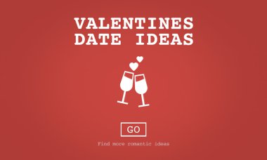 Sevgililer tarihi fikirler konsepti ile şablonu