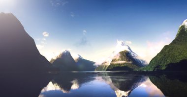 Tranquil lake in the mountains clipart