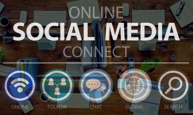 Online sosyal medya sosyal ağ kavramı