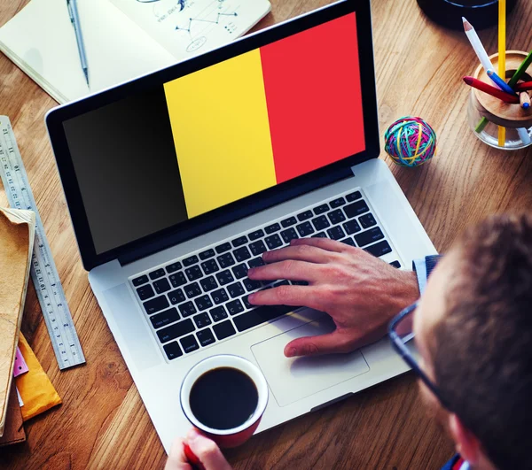 Vlag van België, land Concept — Stockfoto