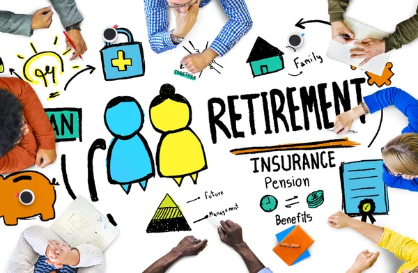 Sokszínűség hétköznapi emberek munkavállalói nyugdíj vita brainstor — Stock Fotó
