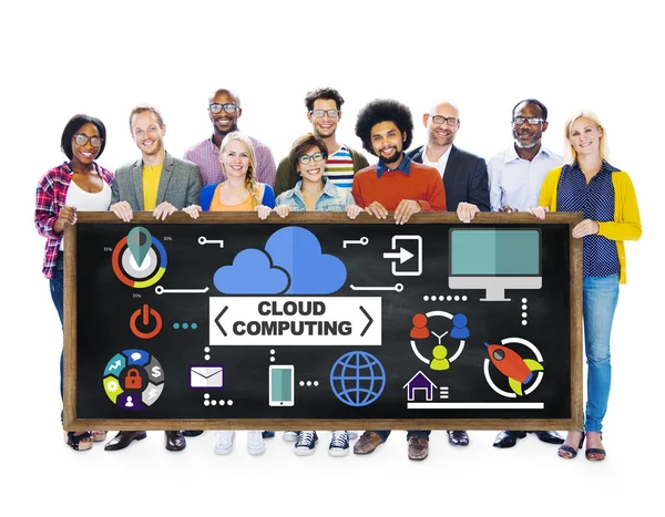 Mensen saamhorigheid Cloud Computing Concept — Stockfoto