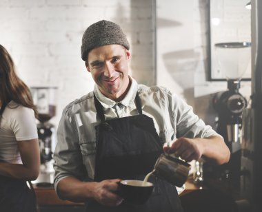Barista kahve dükkanı kavramı