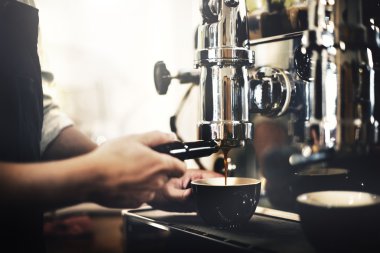 Barista kahve dükkanı kavramı