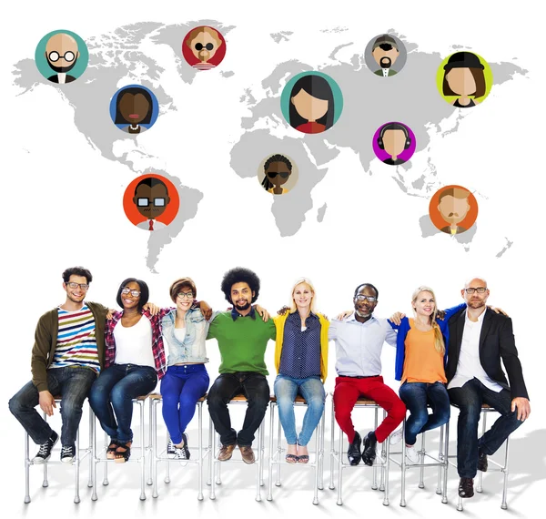 Grupp av människor med mångfald — Stockfoto