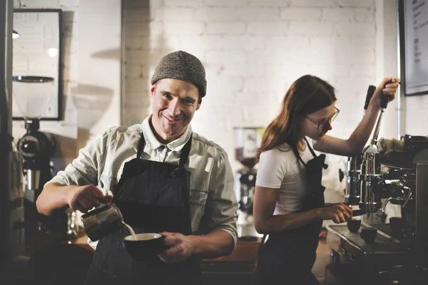 Conceito de Cafeteria Barista — Fotografia de Stock