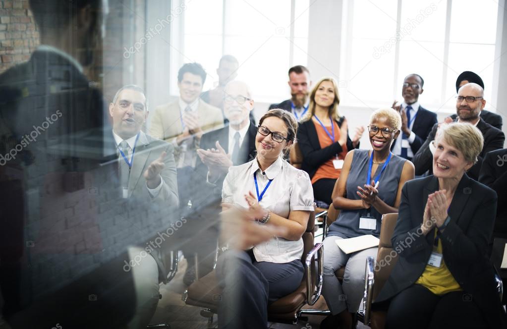 Audience with Cheerful Presentation