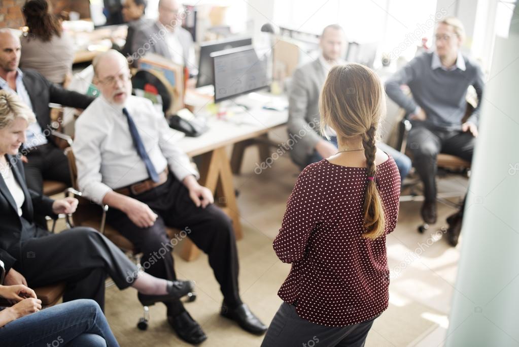 business people at Seminar Meeting