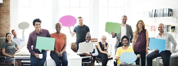 Business Team Holding Speech — Stock Photo, Image