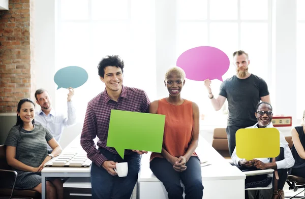 Business Team Holding Speech — Stock Photo, Image