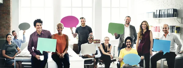 Business Team Holding Speech — Stock Photo, Image