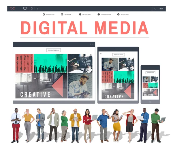 Digitale Media netwerk Concept — Stockfoto