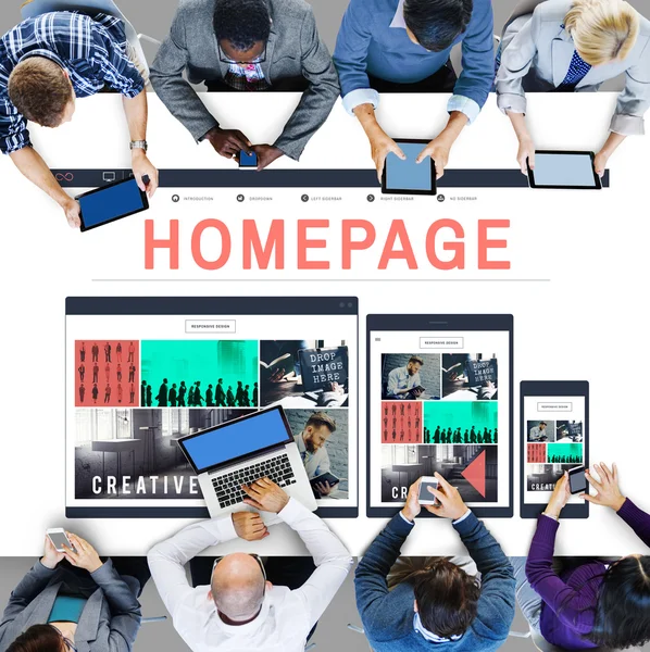 Homepage, Online technologie Concept — Stockfoto