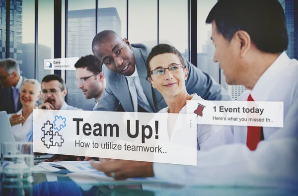 Teambuilding, verbinding Corporate Concept — Stockfoto