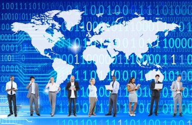 İş takım dijital cihazlar ile