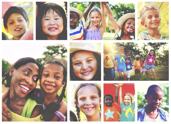 Kinderen van de diversiteit in de collage — Stockfoto