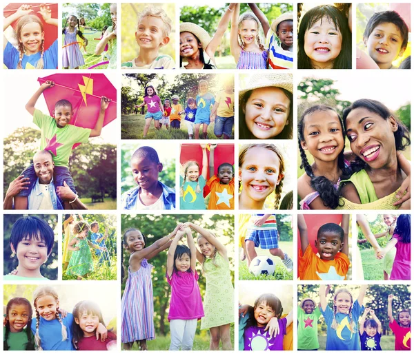 Diversidad niños en collage — Foto de Stock