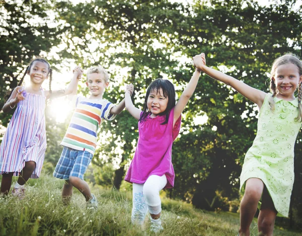 Children playing outdoors — Stock Photo, Image