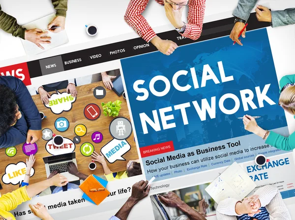 Sociaal netwerk, verbinding Concept — Stockfoto