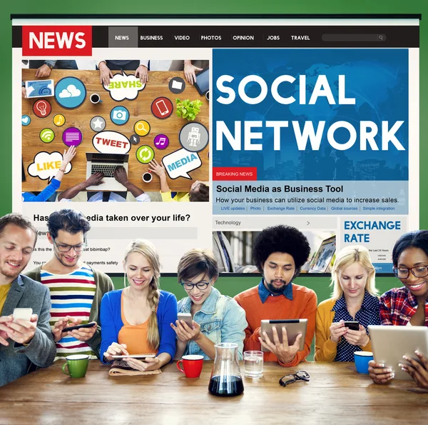 Social Network, Concetto di connessione — Foto Stock