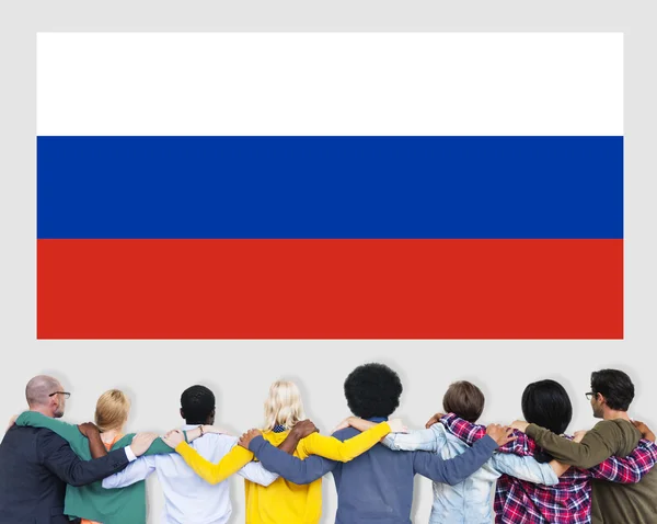Концепция единства российской гордости — стоковое фото
