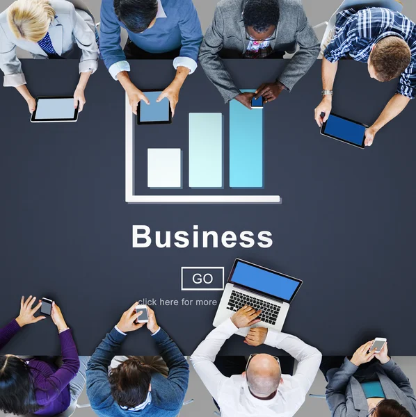 Business-Team, Technologie-Netzwerk-Konzept — Stockfoto