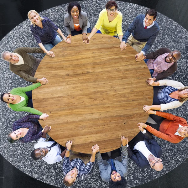 Equipo de Apoyo Trabajo en Equipo Sosteniendo el Concepto de la Mano — Foto de Stock