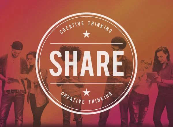 Compartir Compartir Redes Sociales —  Fotos de Stock