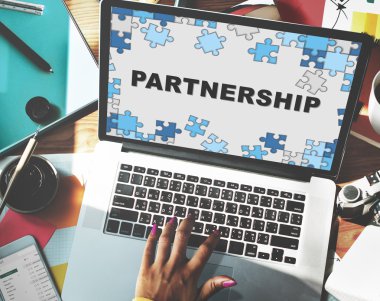 Ortaklar ortaklık ekip çalışması kavramı