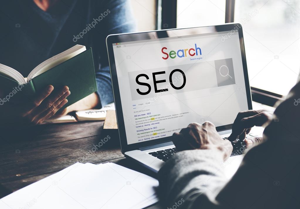 Search Engine Optimization on laptop screen