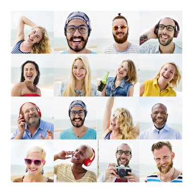 İnsanların yüzleri kavramı ayarla