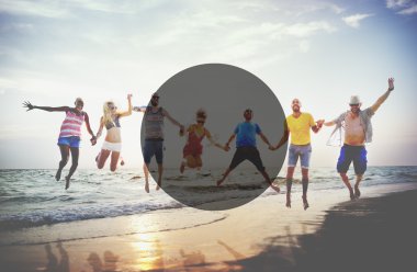 gençler ve kopya alanı çerçeve tatil kavramı