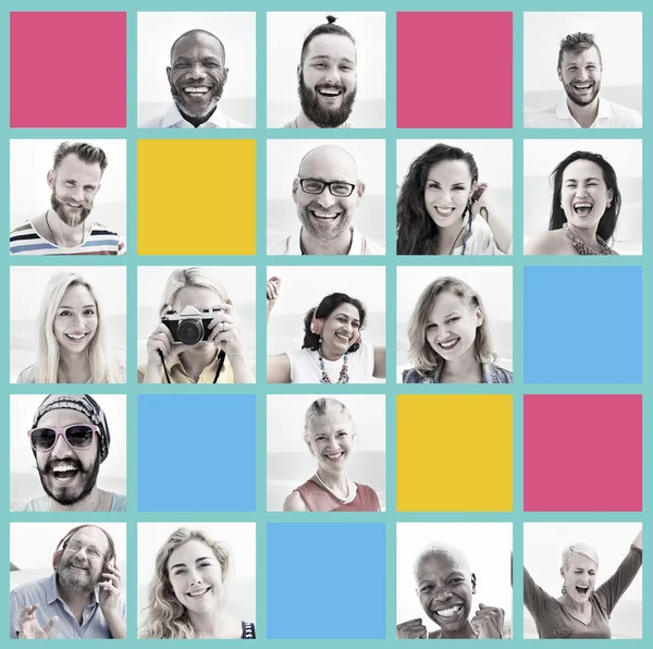 People Set of Faces Concept — Stock Photo, Image