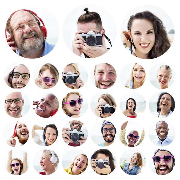 Mensen stellen van gezichten Concept — Stockfoto