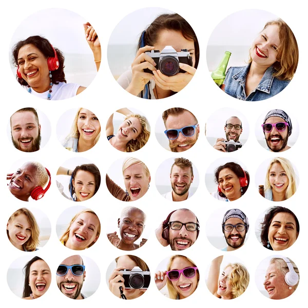 Conjunto de caras de la gente Concepto —  Fotos de Stock