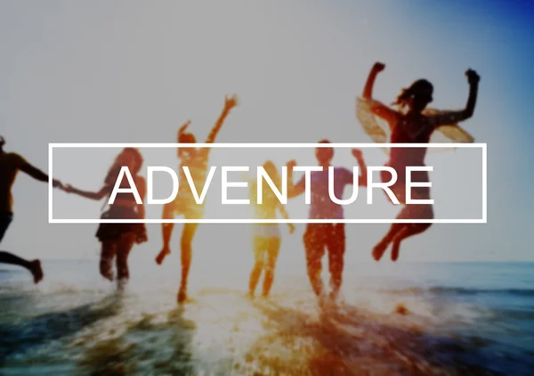 People and Adventure text Conceito — Fotografia de Stock