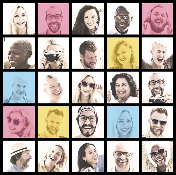 Aantal mensen gezichten Concept — Stockfoto