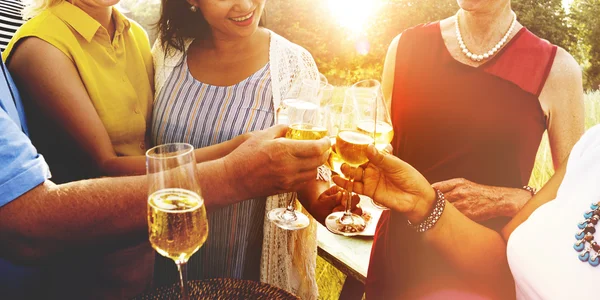 Diversi amici alla festa — Foto Stock